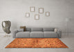 Machine Washable Persian Orange Traditional Area Rugs in a Living Room, wshtr4718org