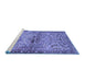 Sideview of Machine Washable Persian Blue Traditional Rug, wshtr4718blu