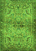 Serging Thickness of Machine Washable Persian Green Traditional Area Rugs, wshtr4718grn