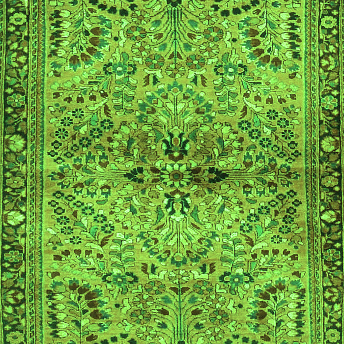 Serging Thickness of Machine Washable Persian Green Traditional Area Rugs, wshtr4718grn