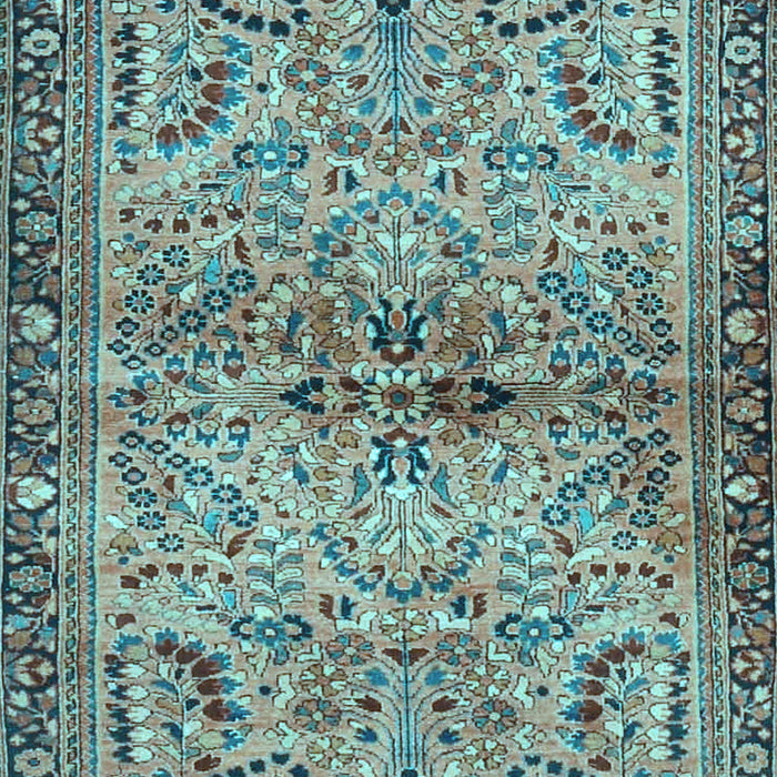Machine Washable Persian Light Blue Traditional Rug, wshtr4718lblu
