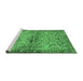 Sideview of Machine Washable Persian Emerald Green Traditional Area Rugs, wshtr4718emgrn