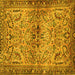 Square Persian Yellow Traditional Rug, tr4718yw