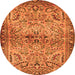 Square Persian Orange Traditional Rug, tr4718org