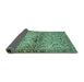 Sideview of Persian Turquoise Traditional Rug, tr4718turq