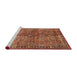 Sideview of Machine Washable Traditional Tomato Red Rug, wshtr4719