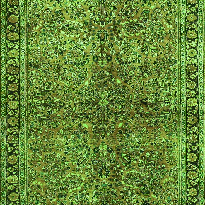 Serging Thickness of Machine Washable Oriental Green Traditional Area Rugs, wshtr4719grn