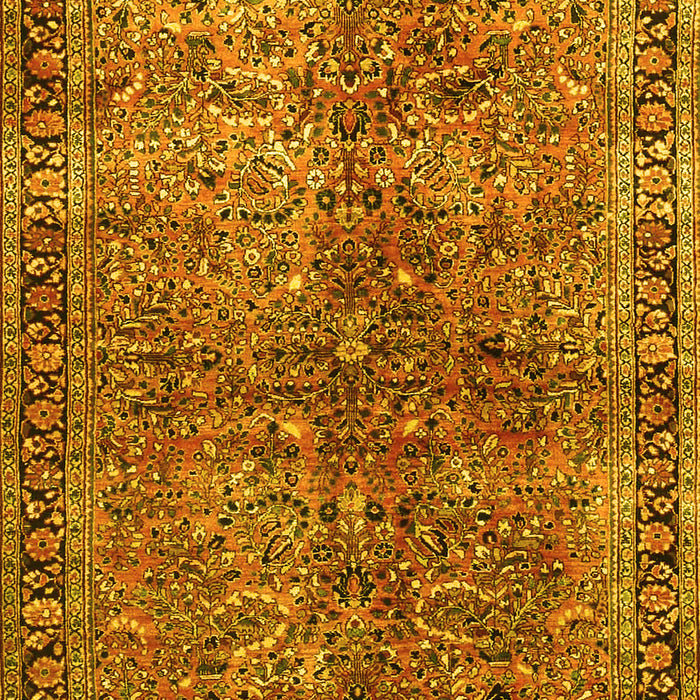 Machine Washable Oriental Yellow Traditional Rug, wshtr4719yw