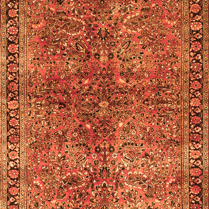 Serging Thickness of Machine Washable Oriental Orange Traditional Area Rugs, wshtr4719org