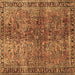 Square Oriental Brown Traditional Rug, tr4719brn