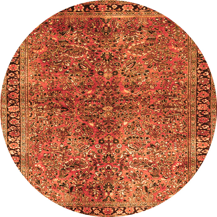 Machine Washable Oriental Orange Traditional Area Rugs, wshtr4719org