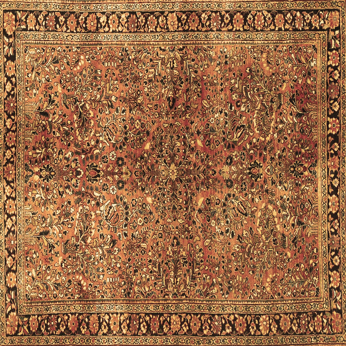 Square Machine Washable Oriental Brown Traditional Rug, wshtr4719brn