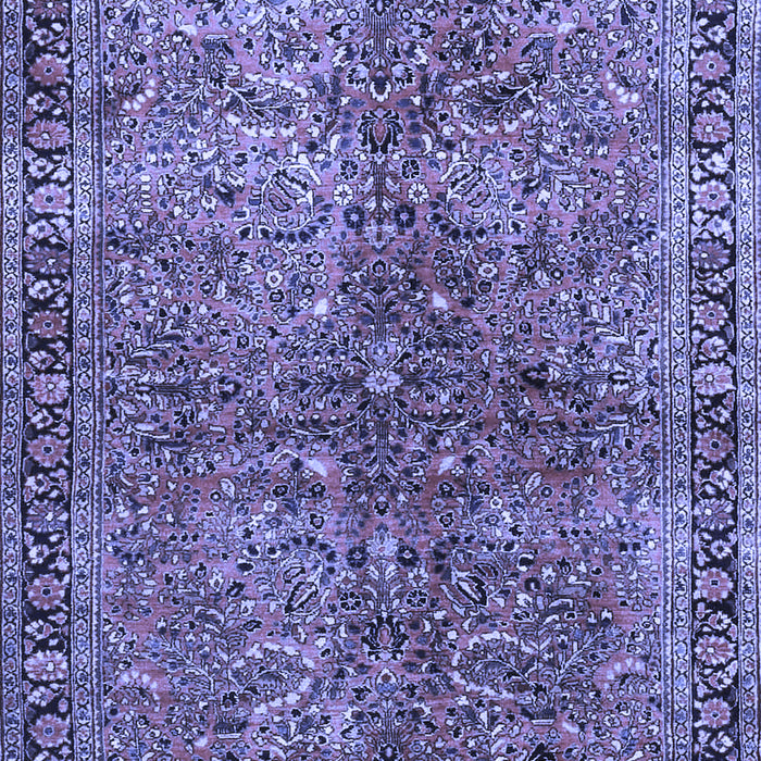 Machine Washable Oriental Blue Traditional Rug, wshtr4719blu