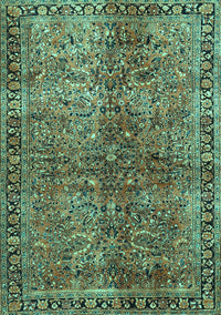 Oriental Turquoise Traditional Rug, tr4719turq