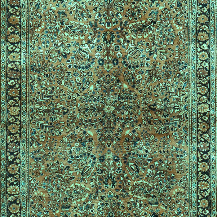 Oriental Turquoise Traditional Rug, tr4719turq