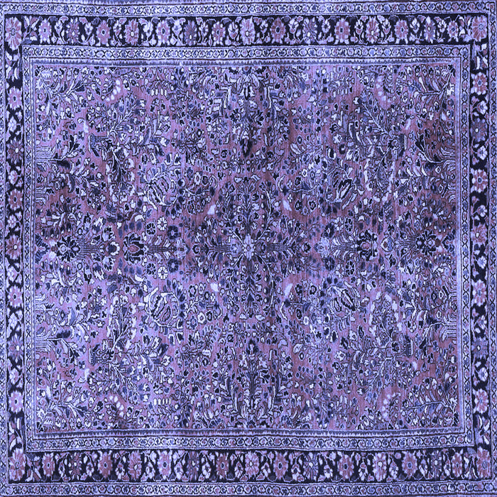 Square Machine Washable Oriental Blue Traditional Rug, wshtr4719blu