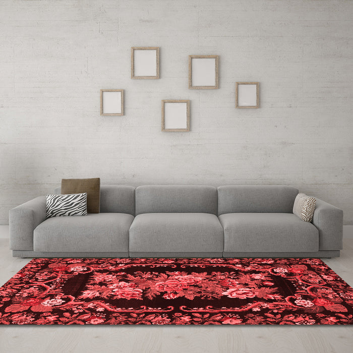 French Red Washable Rugs