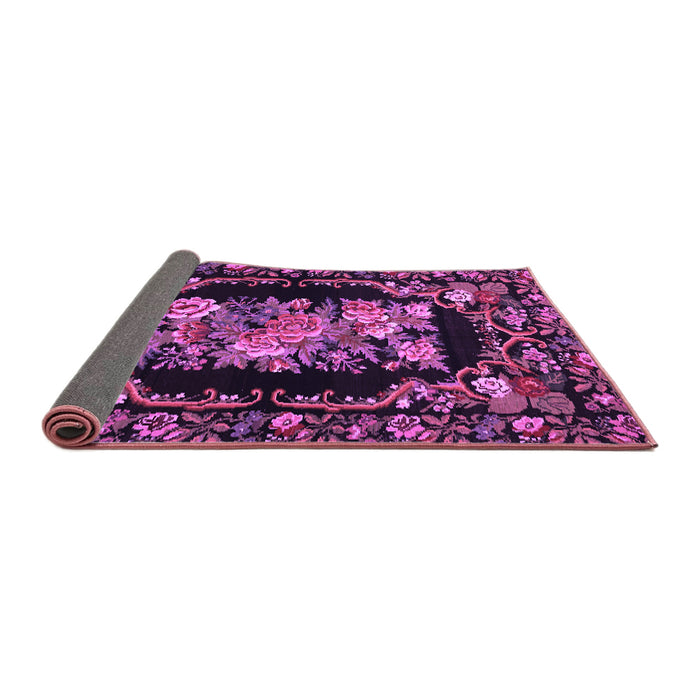 Sideview of Medallion Purple French Rug, tr471pur