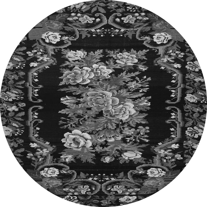 Machine Washable Medallion Gray French Rug, wshtr471gry