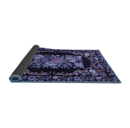 Sideview of Medallion Blue French Rug, tr471blu