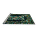 Sideview of Machine Washable Medallion Light Blue French Rug, wshtr471lblu