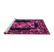 Sideview of Machine Washable Medallion Pink French Rug, wshtr471pnk