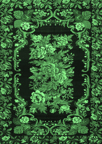 Medallion Emerald Green French Rug, tr471emgrn