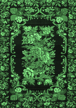 Medallion Emerald Green French Rug, tr471emgrn
