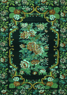 Medallion Turquoise French Rug, tr471turq