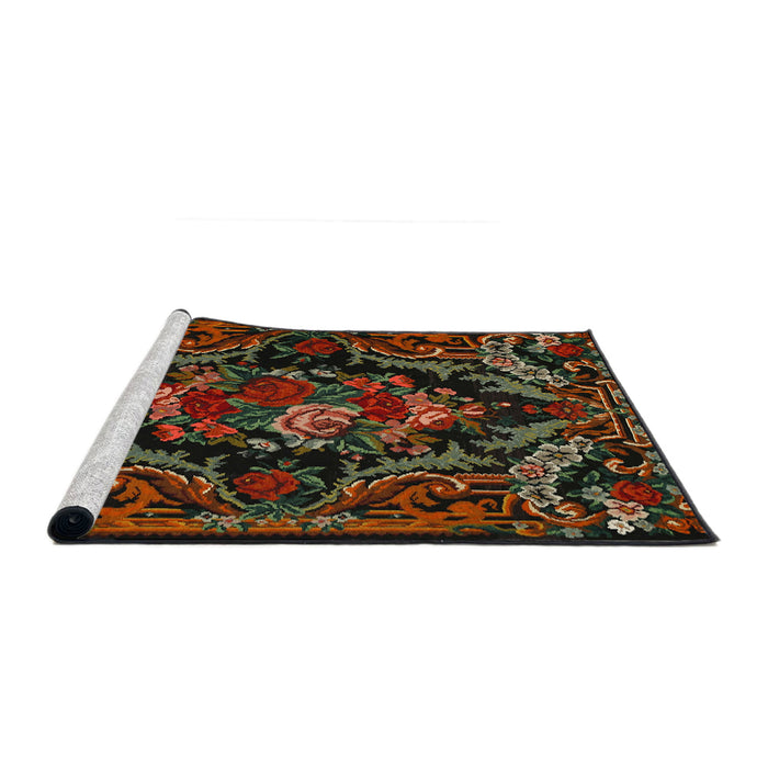 Sideview of Machine Washable Traditional Night Red Rug, wshtr472