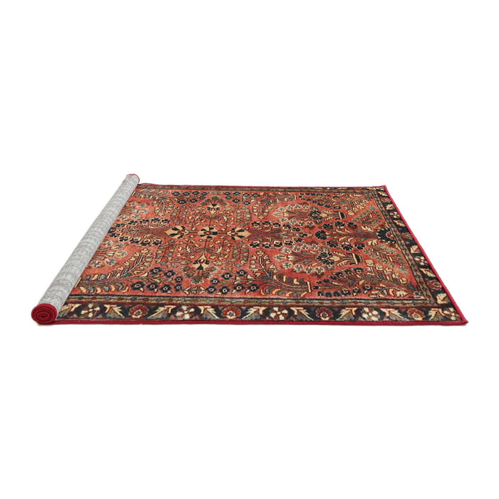 Sideview of Machine Washable Traditional Fire Brick Red Rug, wshtr4720