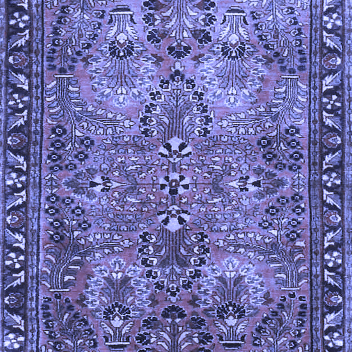 Machine Washable Persian Blue Traditional Rug, wshtr4720blu