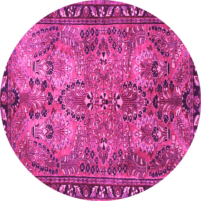 Round Persian Pink Traditional Rug, tr4720pnk