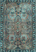 Machine Washable Persian Light Blue Traditional Rug, wshtr4720lblu