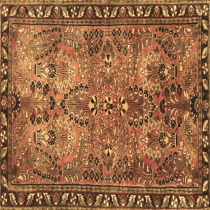 Square Persian Brown Traditional Rug, tr4720brn
