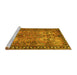 Sideview of Machine Washable Persian Yellow Traditional Rug, wshtr4720yw