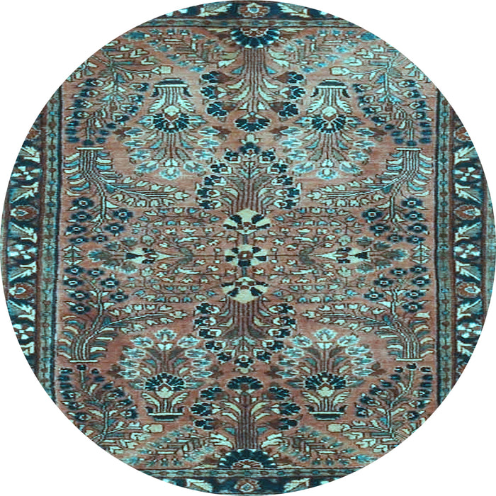 Round Persian Light Blue Traditional Rug, tr4720lblu