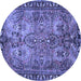 Round Persian Blue Traditional Rug, tr4720blu