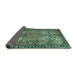 Sideview of Persian Turquoise Traditional Rug, tr4720turq