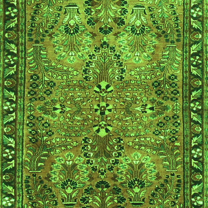 Serging Thickness of Machine Washable Persian Green Traditional Area Rugs, wshtr4720grn