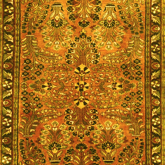 Machine Washable Persian Yellow Traditional Rug, wshtr4720yw