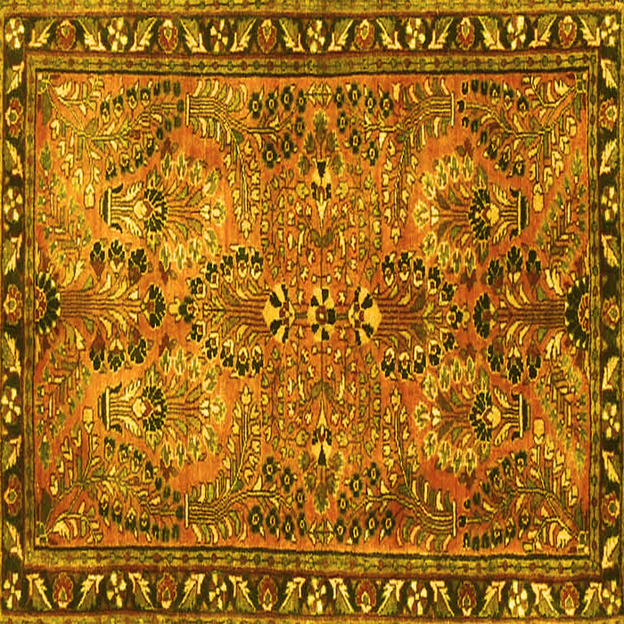 Square Persian Yellow Traditional Rug, tr4720yw
