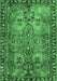 Machine Washable Persian Emerald Green Traditional Area Rugs, wshtr4720emgrn