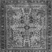 Round Machine Washable Persian Gray Traditional Rug, wshtr4721gry