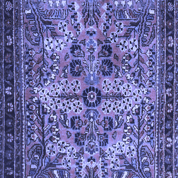 Machine Washable Persian Blue Traditional Rug, wshtr4721blu