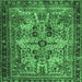 Square Persian Emerald Green Traditional Rug, tr4721emgrn