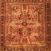 Round Machine Washable Persian Orange Traditional Area Rugs, wshtr4721org