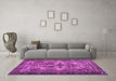 Machine Washable Persian Purple Traditional Area Rugs in a Living Room, wshtr4721pur