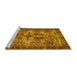 Sideview of Machine Washable Persian Yellow Traditional Rug, wshtr4721yw