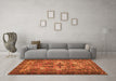 Machine Washable Persian Orange Traditional Area Rugs in a Living Room, wshtr4721org